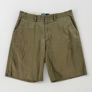 Polo Ralph Lauren Prospect Shorts Mens 34 Khaki Chino Flat Front Casual